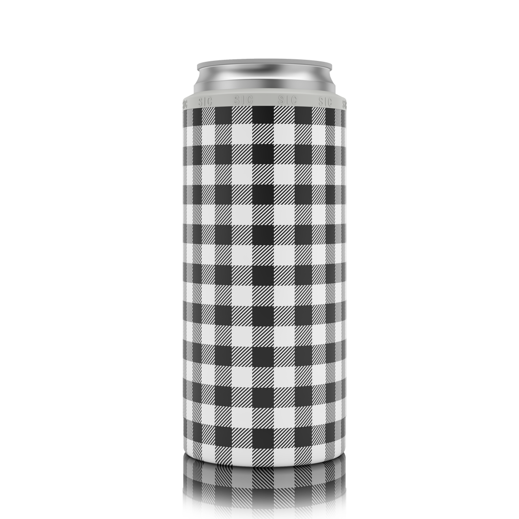 SIC® Slim Can Cooler SIC Pink & Navy Plaid