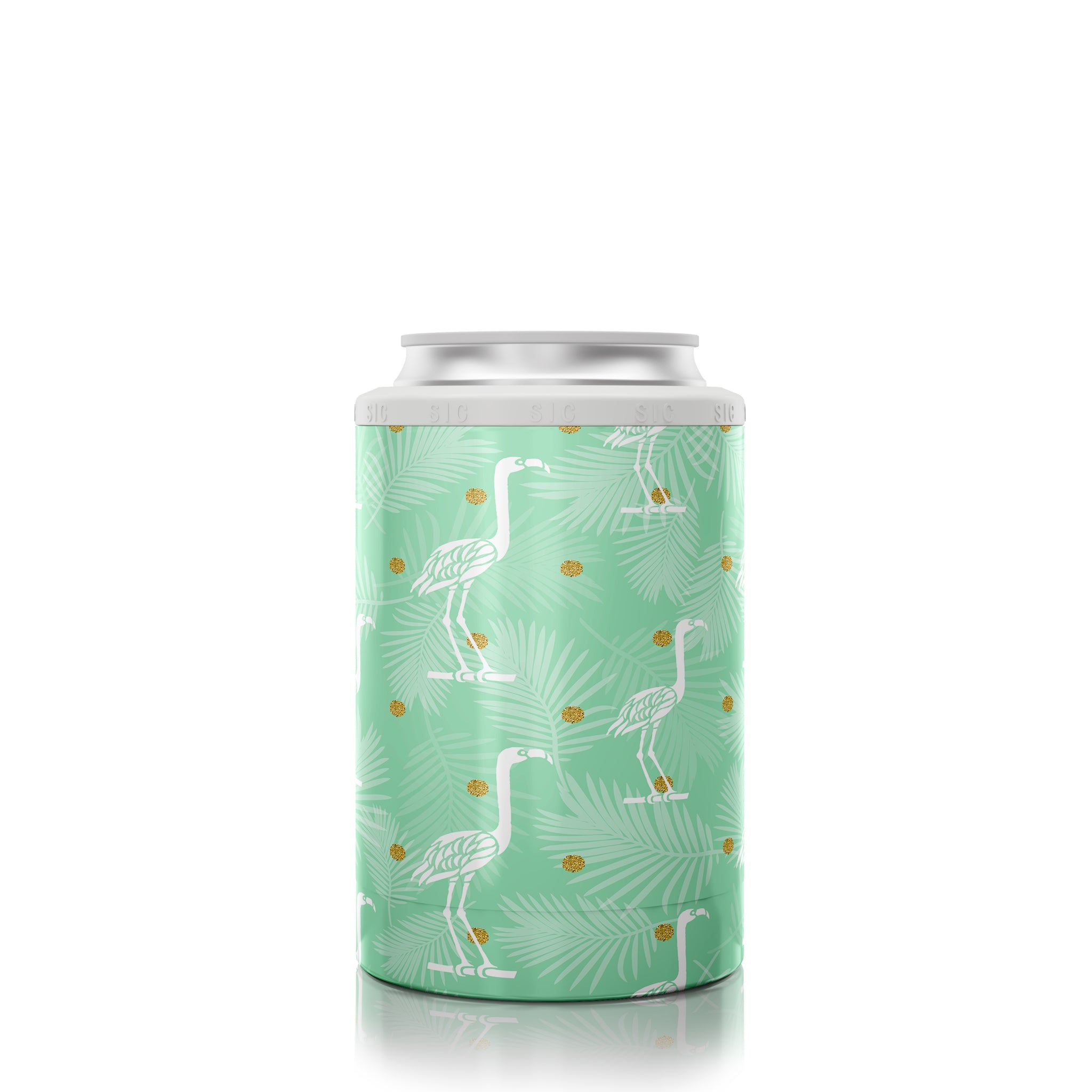 12 oz. Can Cooler Green Flamingos ( 12 pack )