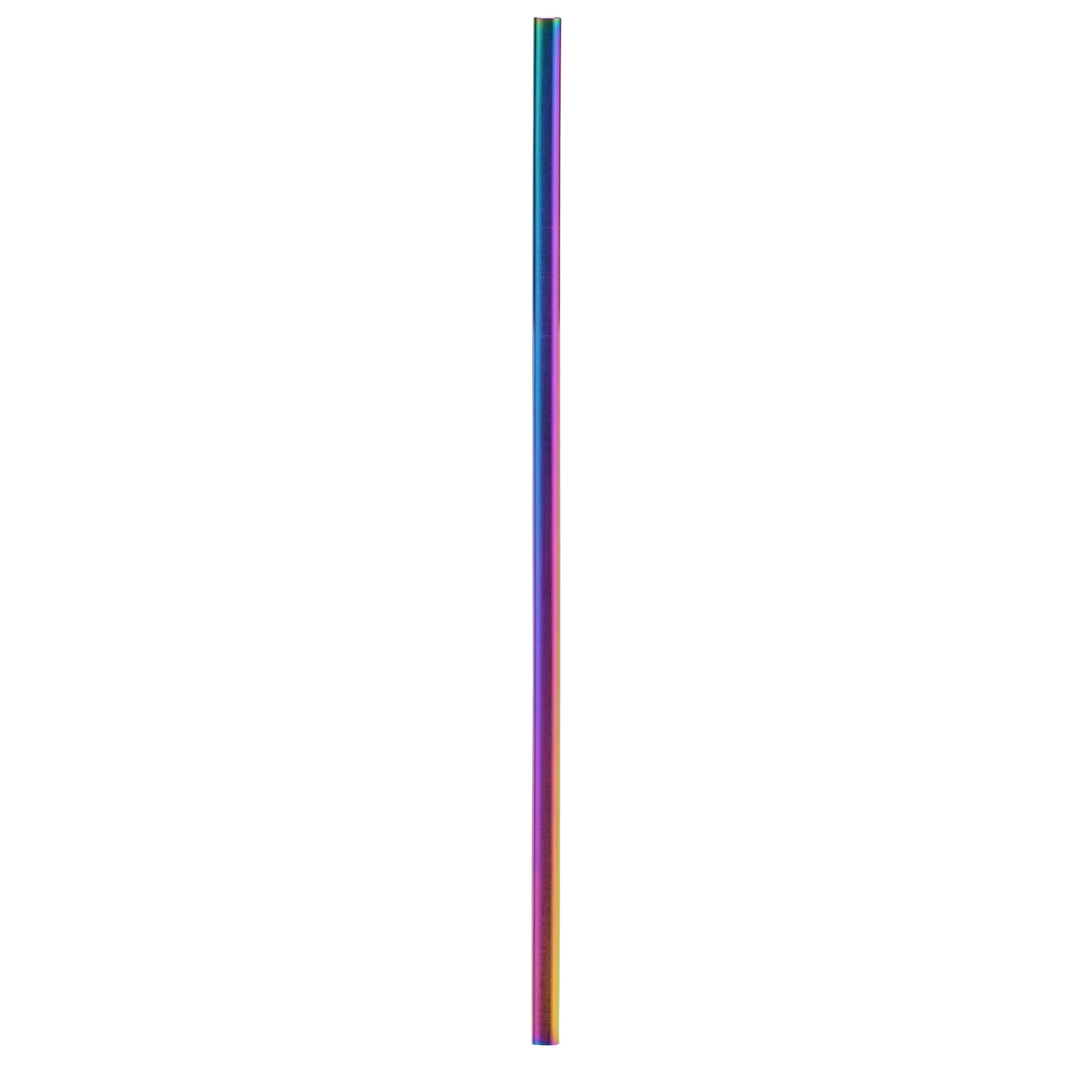Straight Metallic Rainbow Stainless Steel Straws (40 pack)
