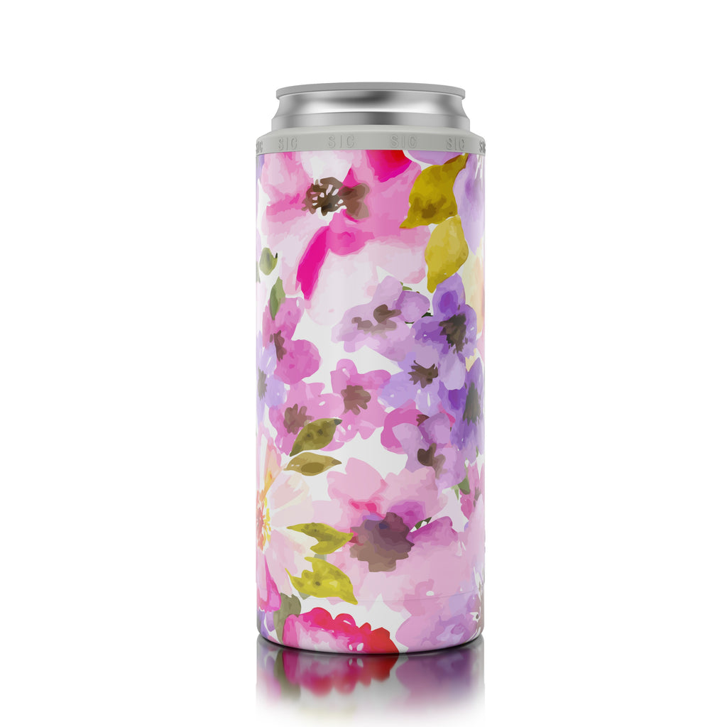 Slim Can Cooler May Flowers